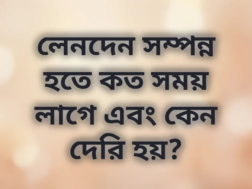 লেনদেন বিলম্বের কারণ